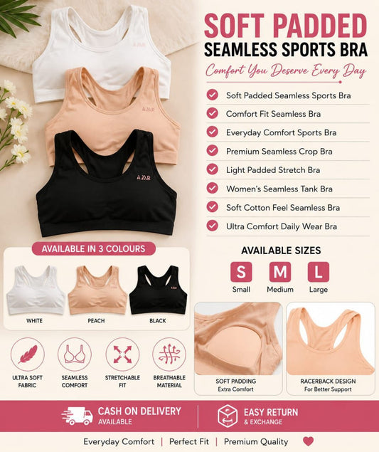 Soft Padded Seamless Sports Bra