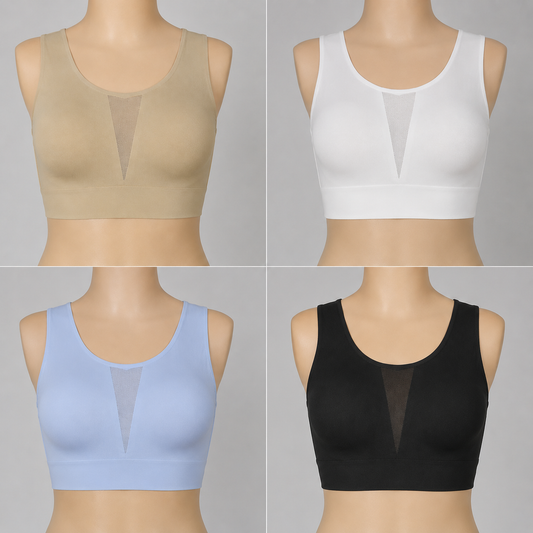 Seamless Wireless Light Padded Tank Bara Soft Stretch Full Coverage Crop Top
