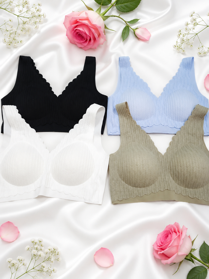 Seamless Ribbed Wireless Padded Comfort Bara